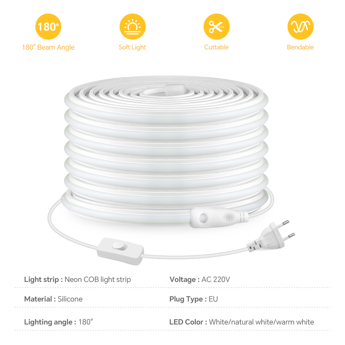 Bande LED COB 220V, haute dens - Outdoor Power Port avis et prix