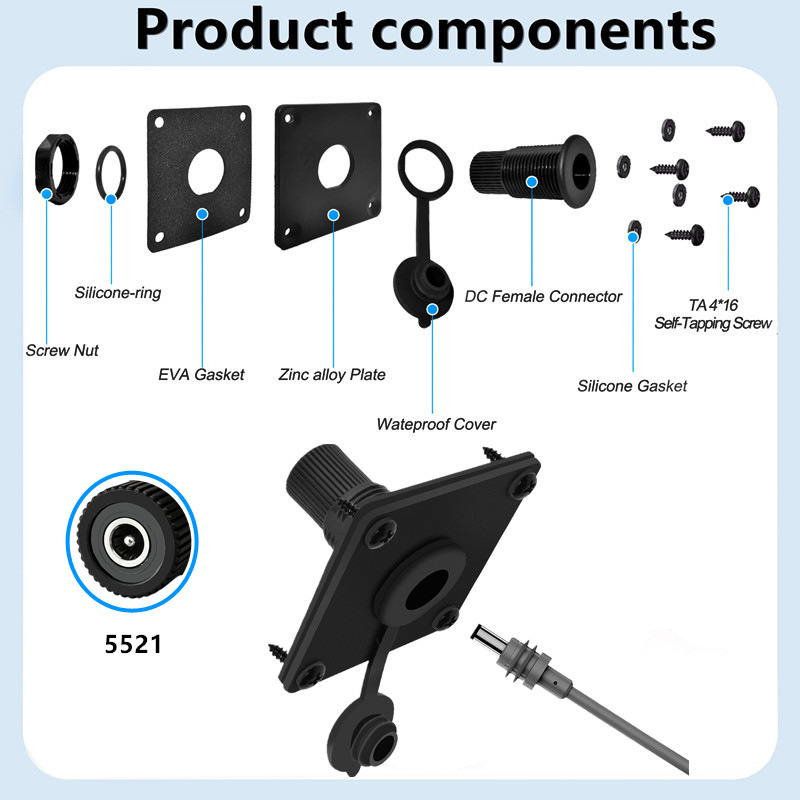 Prise de panneau étanche IP65  - Outdoor Power Jack avis et prix